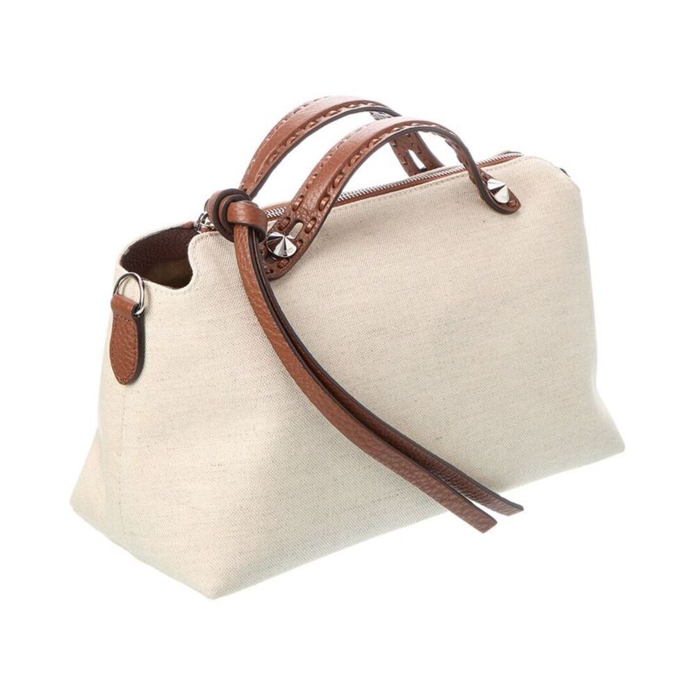 Fendi By The Way Selleria Medium Canvas & Leather Shoulder Bag, Beige - Picture 3 of 5
